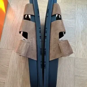 Hermes | Shoes | Hermes Chypre Mens Sandal 43eu Brun Fume In  display picture 3